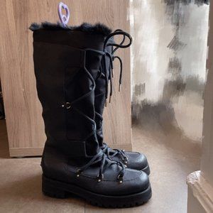 Jimmy Choo Dunn Lace Up Fur Winter Boots